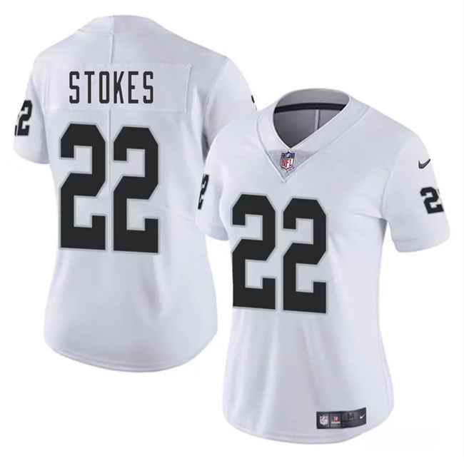 Women's Las Vegas Raiders #22 Eric Stokes White 2025 Vapor Stitched Jersey(Run Small)